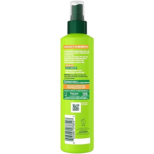 Garnier Fructis Sleek & Shine 10-in-1 for Frizzy,Dry Hair,Plant Keratin,8.1 Fl Oz,(Packaging May Vary),(Pack of 2)