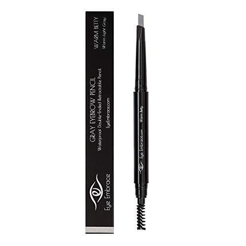 Eye Embrace Warm Gray Eyebrow Pencils: Warm Betty & Liz 2 Pack Bundle - Waterproof, Double-Ended Automatic Angled Tip & Spoolie Brush, Cruelty-Free