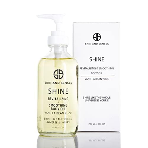 Shine Revitalizing & Smoothing Body Oil Vanilla Bean Yuzu ?100% Natural, plant-based ingredients Loaded with an Organic blend of Healing Oils and Vitamin E, that deeply soothe, restore