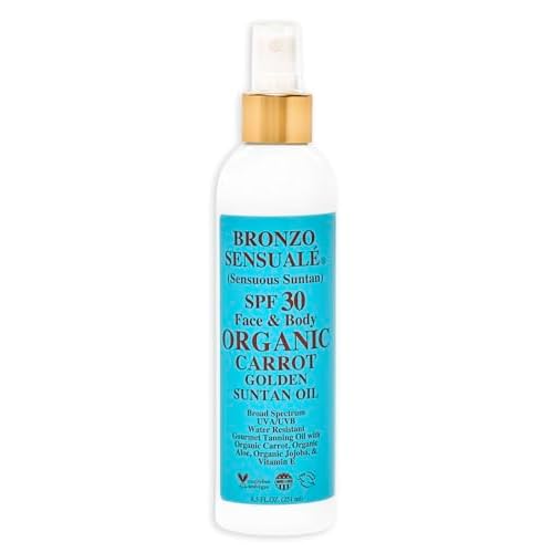 SPF 30 Sunscreen Protective Golden Tanning Organic Carrot Oil 8.5 Ounces
