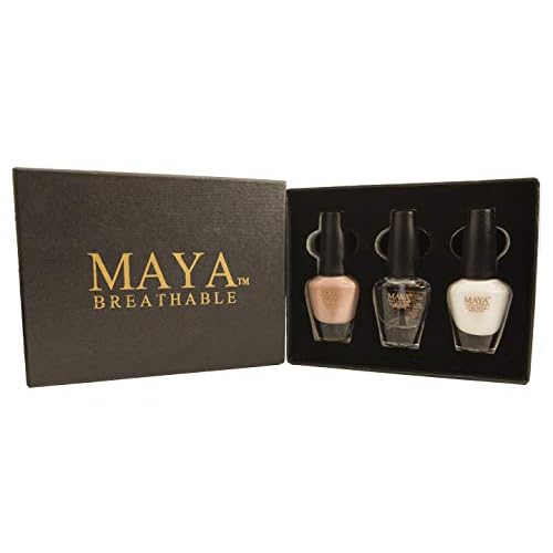 MAYA HALAL, BREATHABLE & TOXIN-FREE VEGAN NAIL POLISH (FRENCH MANICURE SET with brush).