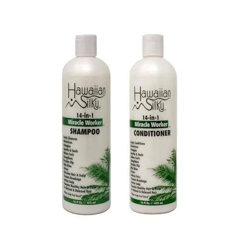 Hawaiian Silky Miracle Worker 14-in-1 Shampoo & Conditioner Bundle, Hydrating & Strengthening Hair Care Set, 16 fl oz Each