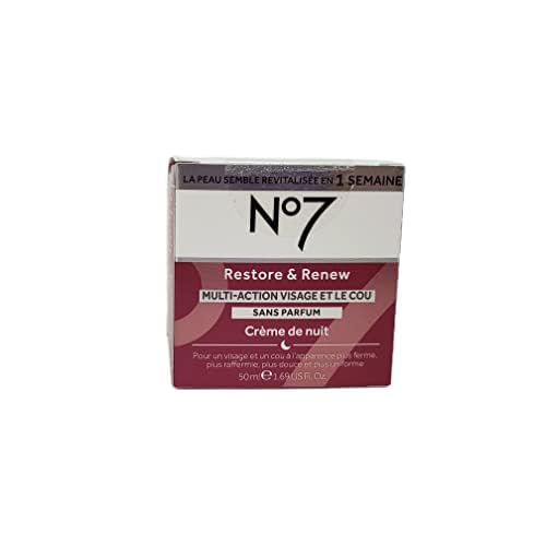 No. 7 No Restore and Renew Face Neck Multi Action Fragrance Free Cream - Day Night Bundle 1.69 fl oz Each by SPF 30 in 2 Pack (1.69 Ounce) jt56191