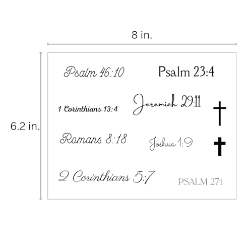 One Grace Foundations of Faith Christian Temporary Tattoos - Inspirational Scripture Selections - Motivational Bible Verse Words and Christian Cross Tattoos