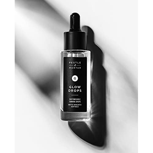 Pestle & Mortar Glow Drops - Customisable Sunless Self-Tan with Hyaluronic Acid. Effortless, Even Tanning, Super-Hydrating, Works Alongside Your Regular Skincare Products - For Men & Women- 30ml