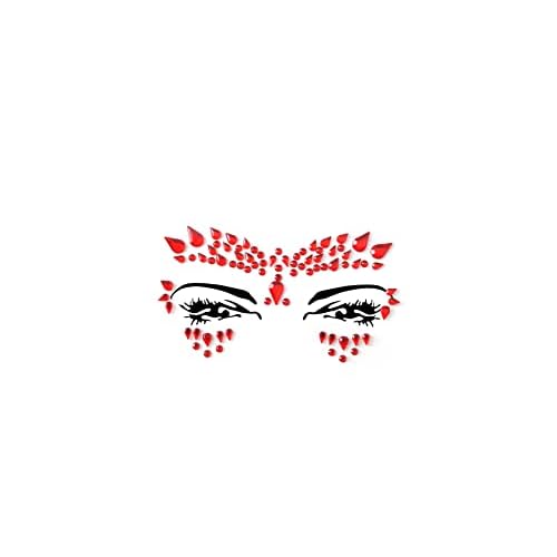 Face Gems Adhesive Glitter face Jewel Tattoo Sticker Festival Rave Party Body Make Up (Red-36)