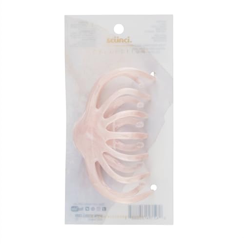 Scunci Collection Pearl Jaw Clip for Women, Blush Pink Marble Finish, Strong Hold Claw Hair Clip for Thick or Thin Hair, Everyday & Elegant Styles, 1-Piece