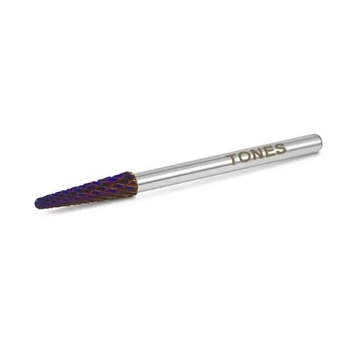 Tones Nail Drill Bit Small Cone - C 3/32" S Cone Sanding Shaft for Electric File - Remove Acrylic & Gel - Manicure, Nail Art