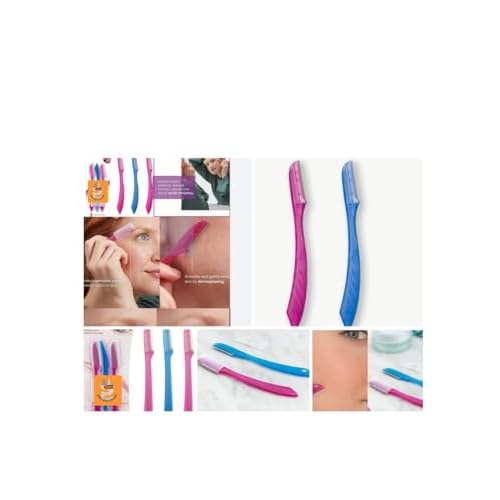 Eyebrow Trimmer Set for Women - Silver, Modern Style - All Skin Types - 3 Blades - Portable - Women's Facial Hair Removal Tool