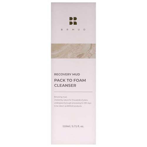 BRMUD Relief Mud Pack to Foam Cleanser - 2-in-1 Purifying & Hydrating Korean Foaming Clay Mask Facial Cleanser for Pore & Sebum Control - Makeup Cleansing Face Wash Korean Skincare (3.71 fl oz)