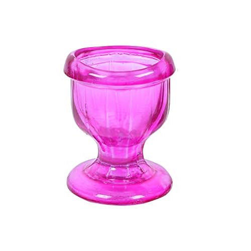 Glass Eye Wash Cup with Engineering Design to Fit Eyes for Effective Eye Cleansing - Eye Shaped Rim, Snug Fit Set of 6 Mix Colour