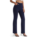 AFITNE Women's Yoga Dress Pants Stretchy Work Slacks Straight Leg Office Casual Pull On Pants 27"/29"/31"/33"