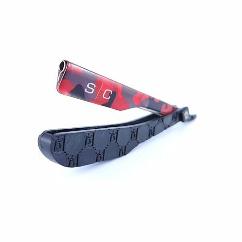 StyleCraft x Deluxe Line Professional Barber Straight Razor Camo Red (Blade not included)