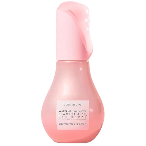 Glow Recipe Watermelon Niacinamide Dew Drops, Korean Niacinamide Serum Drops, Hydrating Face Serum + Primer & Liquid Highlighter, Hyaluronic Acid, Dewy Glow (40ml)