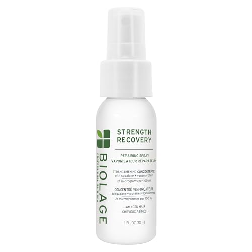 Biolage Strength Recovery Repairing Spray - Leave-In Treatment, Strengthens & Repairs Damaged Hair, Heat Protectant, Detangling Leave-In Treatment, With Olive Squalane & Vegan Proteins