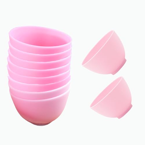 6 Pack Silicone Face Mask Mixing Bowls - Microwave & Freezer Safe, Non-Stick Esthetician Bowls for DIY Skincare, Clay Masks, Hair Color, 3.3-inch Esthetician Supplies(Pink)