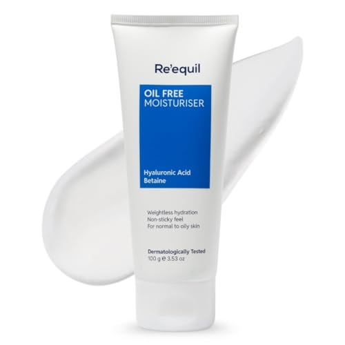 RE' EQUIL Oil Free Moisturiser Lightweight Moisturizer For Face Retains Essential Moisture Prevents Acne Breakouts Suitable For Normal, Oily Combination Skin 100G
