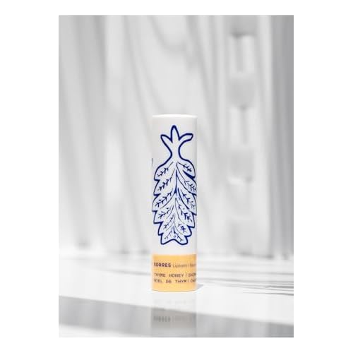 KORRES Lip Butter Stick Thyme Honey Shimmer, Hydrating Lip Balm with Greek Hypericum Balsam Oil, Moisturizing & Subtle Tint for Soft Lips, Lip Care for Women & Men, 0.17 oz