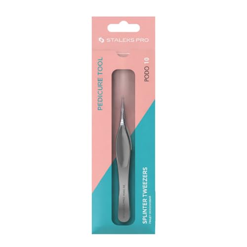 Staleks PODO 10 Podology Splinter Tweezers ? Long Thin Working Part ? Ideal for Ingrown Nail Removal, Calluses, and Foreign Body Extraction
