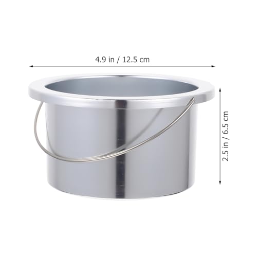Wax Heater Inner Pot 4.92 Inch Aluminum Non-Stick Wax Melting Bowl Silver Warmer Accessory with Ergonomic Handle for Hair Removal and Salon Use