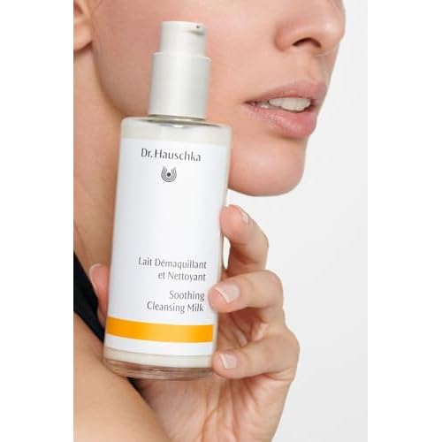 Dr. Hauschka Soothing Cleansing Milk, Sensitive Skin pH Balanced Facial Cleanser & Make Up Remover for all skin types, Certified Natural, 4.9 Fl Oz
