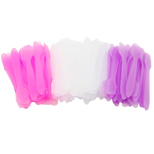 100 Pack Cosmetic Spatulas, Small Plastic Spoon for DIY Facial Mask Stick, Face Cream, Crafts, Disposable Makeup Spatula, Multipurpose Mini Applicator for Mixing, Skincare, Sampling, Waxing