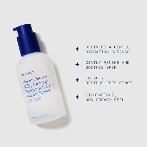 Ursa Major Making Moves Milky Cleanser | Natural, Vegan & Cruelty Free | Daily Non-Foaming cleanser for Normal to Dry & Sensitive Skin | For Men & Women | 4.0 ounces