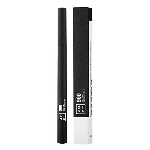 3INA The 24H Pen Eyeliner ? Black Liquid Eyeliner with Precise Tip ? Waterproof Eye Makeup ? 24 Hour Long Wear and Non-Shine Finish - 900-0.04 oz