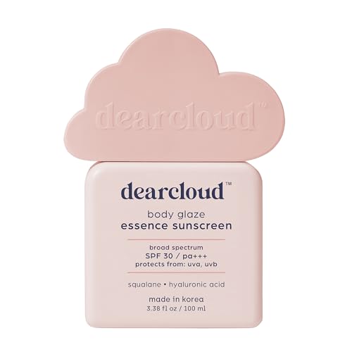dearcloud Body Glaze Essence Sunscreen SPF 30 ? Moisturizing Body Sunscreen ? Korean Skincare Essential ? Squalane & Hyaluronic Acid (3.38 fl oz)