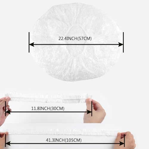 Super Big XXLarge Shower Cap 10 pcs Disposable Plastic Bath Cap Waterproof Dustproof Spa Shower Cap Bathing Hair Caps for Women, Travel, Home Use, Hair Salon