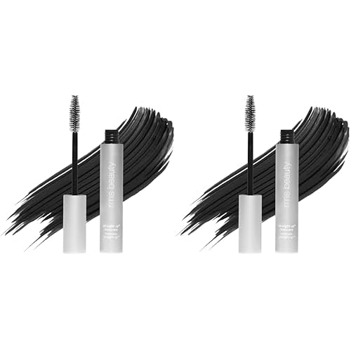 RMS Beauty Straight Up Volumizing Peptide Mascara ? Black, Lash-Lengthening & Thickening Formula, Nourishing Peptides, Waterproof, Vegan & Cruelty-Free, 8ml (Pack of 2)