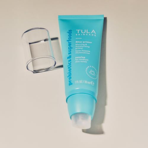 TULA Skin Care Face Filter Blurring and Moisturizing Primer - Magic Hour, Evens the Appearance of Skin Tone & Redness, Hydrates & Improves Makeup Wear, 1fl oz