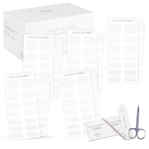 DANNI & TONI Semi Cured Gel Nail Strips Transparent Nails Crystal Clear(5 Packs)