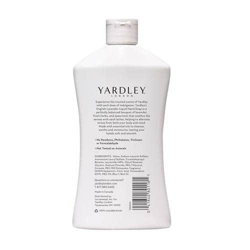 Yardley London English Lavender Liquid Hand Soap Refill, 16 Ounce (Pack of 2)