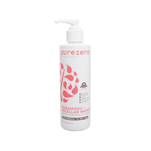 Purezero Hydrating Gentle Face Cleanser ? Hyaluronic Acid Gentle Moisturizing Cleanser + Ceramides, Micellar Water, Fragrance-Free, Zero Sulfates, Parabens, Vegan & Cruelty-Free, 8 oz