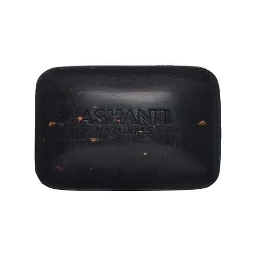 Ashanti Naturals Black Soap Bar | Exfoliating Natural Soap with Shea Butter, Jojoba Oil & Oatmeal for Women & Men ? 5 oz