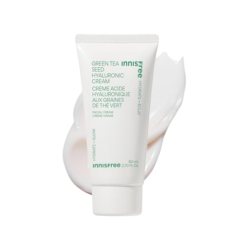innisfree Green Tea Seed Hyaluronic Acid Cream with Skin Barrier Boosting Complex & Ceramide, Hydrating Korean Face Moisturizer Available in Sets & Jumbo
