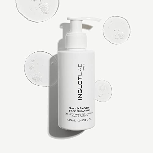 Inglot Soft & Smooth Facial Cleansing Gel - Removes Blemishes and Makeup Residues and Leaves Velvety Soft Moisturised Skin with Kombucha and Ginkgo Biloba Extracts 145ml