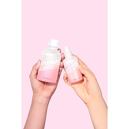 Saturday Skin Pore Serum Active Treatment for Face 4% Glycolic Acid Pore Care Complex Help Refine Skin¡¯s Texture Reduce Pores Sebum Control AHA Acne Pimple Pore Essence Anti-Aging(1.69 Fl. Oz. 50ml)