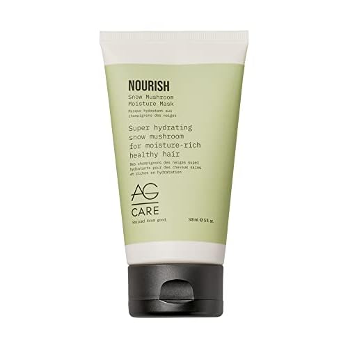 AG Care Nourish Snow Mushroom Hair Mask with Avocado Oil - Deep Conditioner for Dry Damaged Hair, 5 Fl Oz Bottle