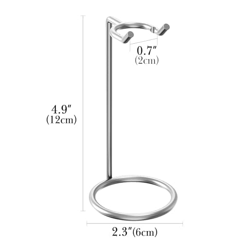 Linkidea Stainless Steel Safety Razor Stand, Polished Chrome Travel Shaving Razor Holder Compatible with Long Handle Safety Razor, Fusion 5 (Silver)