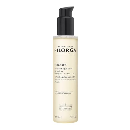 Filorga Skin-Prep Cleansing Oil Makeup Remover with Omega-6 Fatty Acids and Papain Enzymes to Remove Makeup and Deeply Cleanse Skin, 5.07 fl. oz.