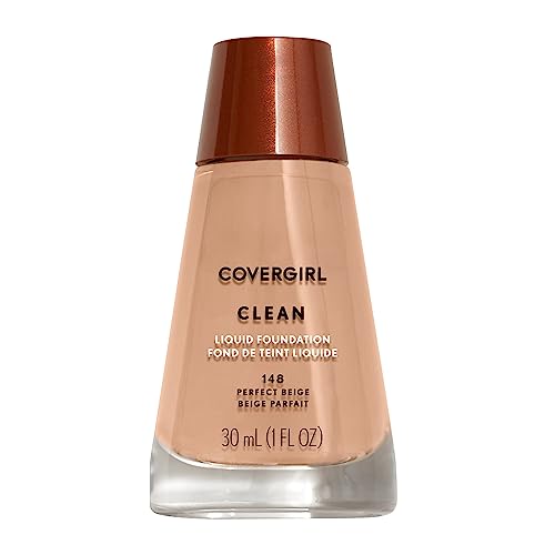 COVERGIRL Clean Liquid Foundation, Perfect Beige 148, Pack of 1