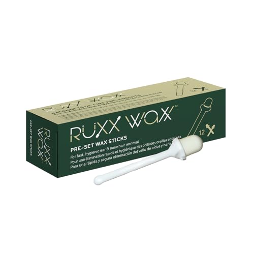 Pre-Set Wax Sticks for Ear & Nose Hair Removal, Professional Bulk Pack for Men & Women ? Fast, Hygienic, No-Mess Wax Kit, Heat with Hair Dryer (12 Count)
