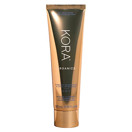 KORA Organics Turmeric Brightening & Exfoliating Mask, Multi-Use Facial Scrub, Polish & Illuminate, Certified Organic Exfoliating Face Mask, Cruelty Free Exfoliator - 3.38 fl oz