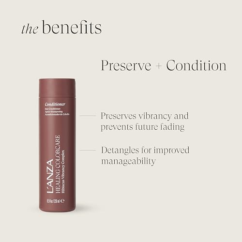 L'ANZA Healing Colorcare Conditioner, Daily Color-Safe Conditioner, Hydrates & Repairs Dry Damaged Hair, Detangles, Anti-Fade, Adds Shine. Anti-Humidity, Strengthening Care, Sulfate Free