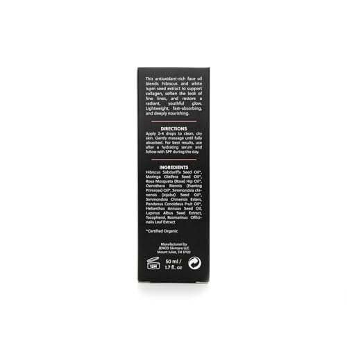JENCO Skincare Hibiscus Collagen Boost Face Oil with White Lupin Seed Extract and Organic Hibiscus Seed Oil, Anti-Aging Benefits for All Skin Types, Fragrance-Free