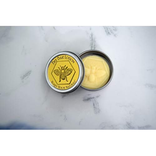 Honey House Naturals Bee Bar Duo ? Vanilla - Small .6 Ounce and Large 2 Ounce? All Natural Ultra Moisturizing Lotion Bar Infused with Essential Oils and Butters ? Made in USA