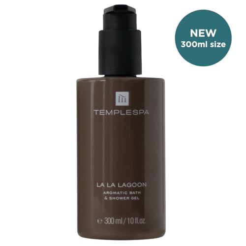 TEMPLESPA | LA LA Lagoon | Luxury Bath and Shower Gel for Cleansing, Fresh Skin, Smooth Texture, Natural Ingredients, Free from Parabens, Phthalates and Sulphates, Cruelty-Free, Vegan 10 fl.oz.