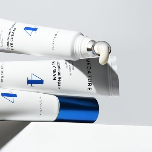 Medature Luxurious Repair Eye Cream 4 with Ceramide 3, Peptides, Macadamia Oil & Panthenol, Anti-Aging, Treats Fine Lines and Wrinkles, Sensitive Skin Safe